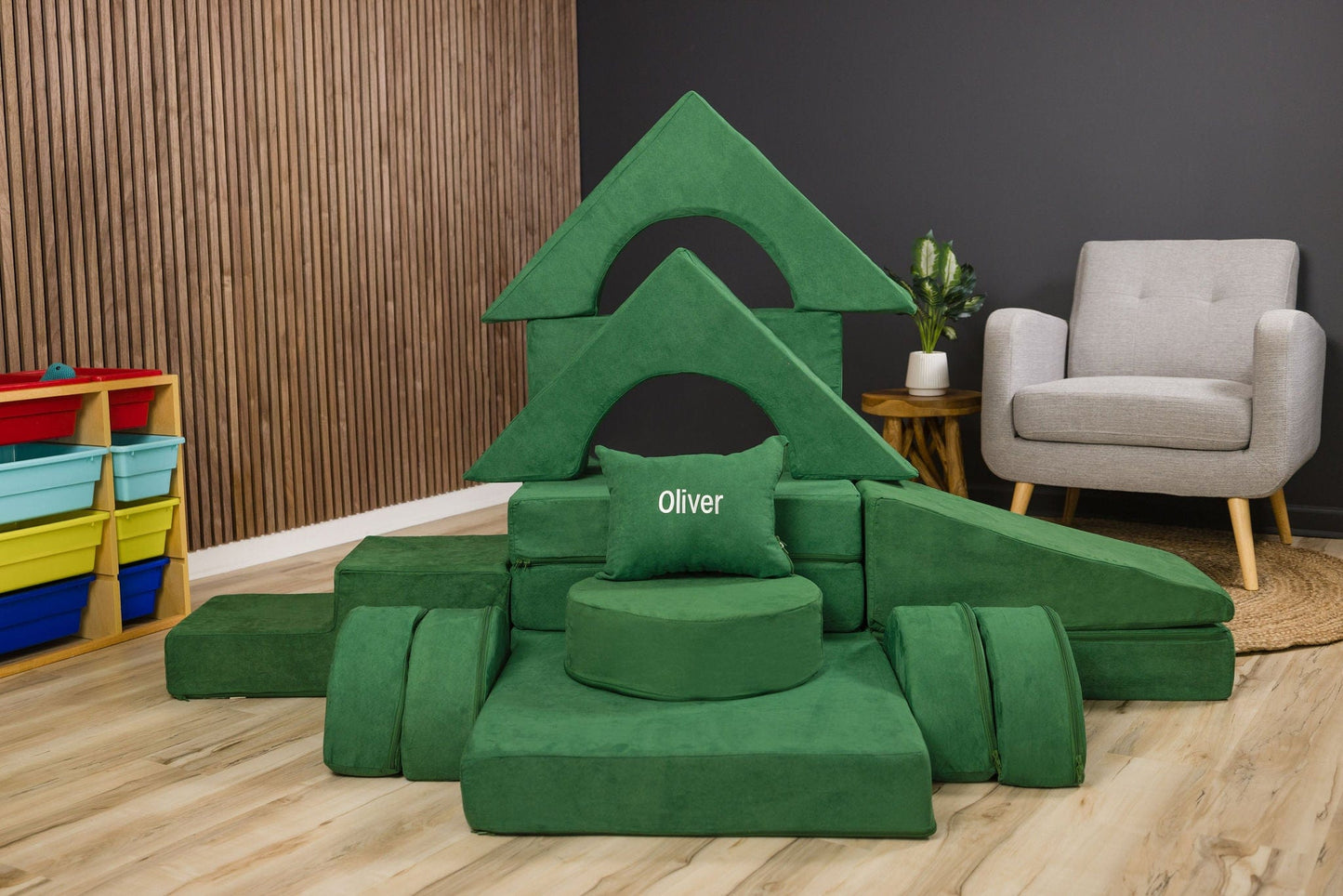 FoamOh! FoamOh Super Castle Play Sofa Green FoamOh Super Castle Play Sofa