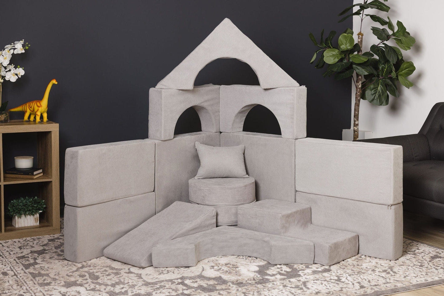 FoamOh! FoamOh Super Castle Play Sofa Light Grey FoamOh Super Castle Play Sofa